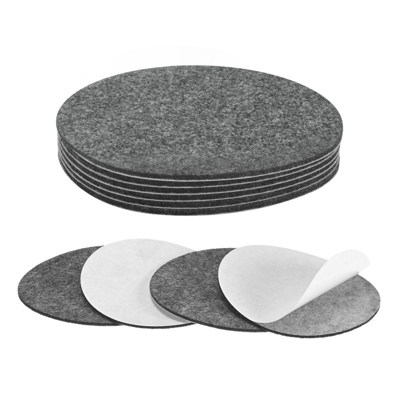 M METERXITY 10-Pack Lamp Base Felt, 4 Inch Dia. 2mm Thick Self Adhesive Round Fabric Felt Pads for Lamp/Furniture/DIY, Non-Slip Fiber Backed Patch Circles with Adhesive Backing [Grey] - Image 1
